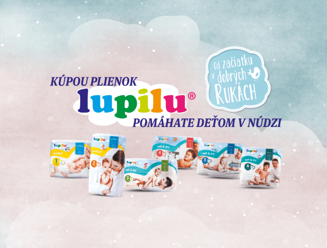 Kúpou plienok Lupilu prispeje Lidl sumou 10 centov na pomoc chorým detičkám v rámci projektu Od začiatku v dobrých rukách