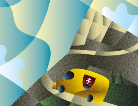 Ilustrácia znázorňujúca auto slovenských dodávateľov, ktorý spolupracujú s Lidlom