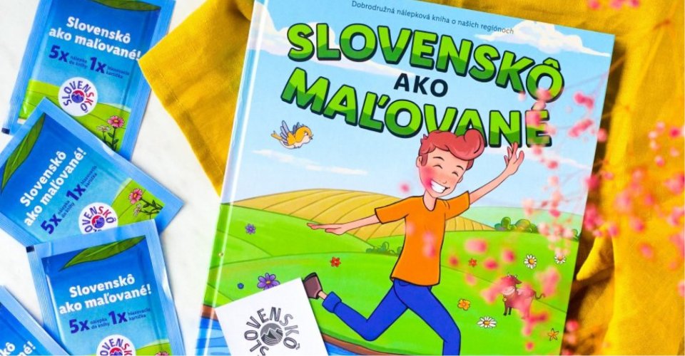 Náhľad nálepiek a dobrobružnej nálepkovej knihy Slovenskô ako maľované